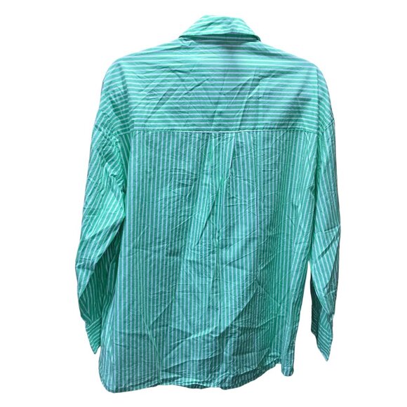 Divided Spring Green White Mens Button down Long‎ Sleeve Shirt - Picture 3 of 5